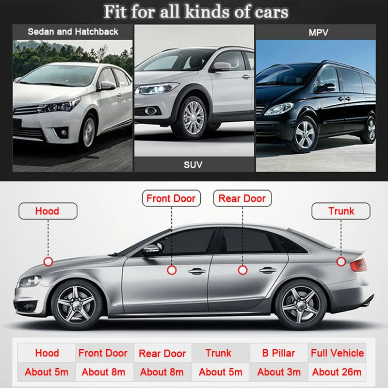 Автомобильная дверная уплотнительная лента типа B звуковая для BMW 1 2 3 4 5 6 7 серии E46