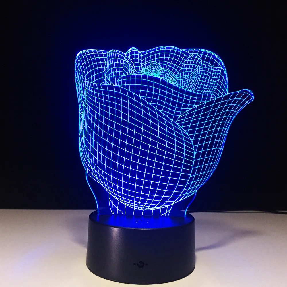 Цветочные настольные лампы Usb Led 3d светодиодный светильник Ночник свет батарея