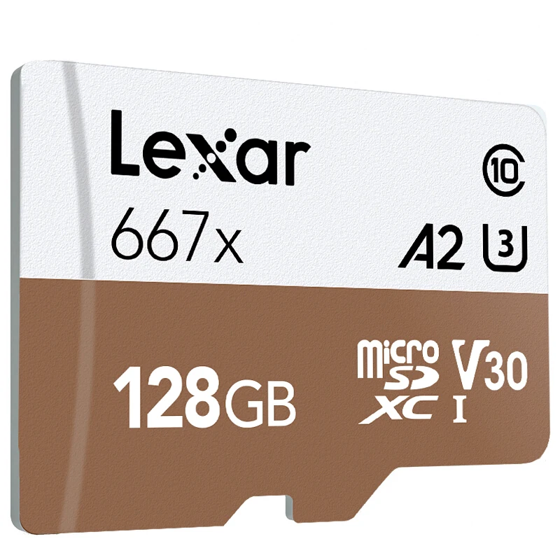 Оригинальный адаптер Lexar Tarjeta 667x Micro SDXC с процессором 64 ГБ 256 128 A2 U3 V30 Clase 10 1080 p HD 4 K 3D |