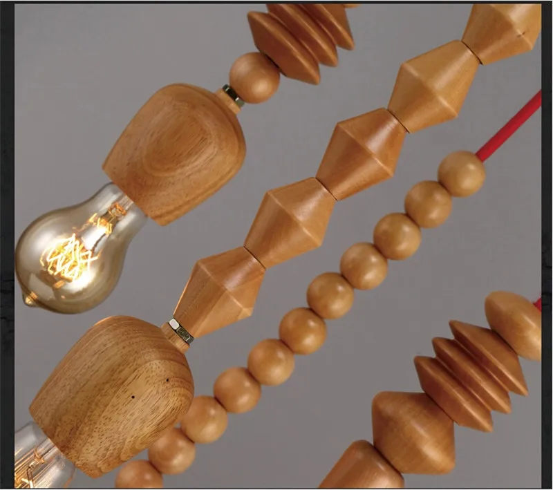 Люстра из деревянных бусин | Освещение