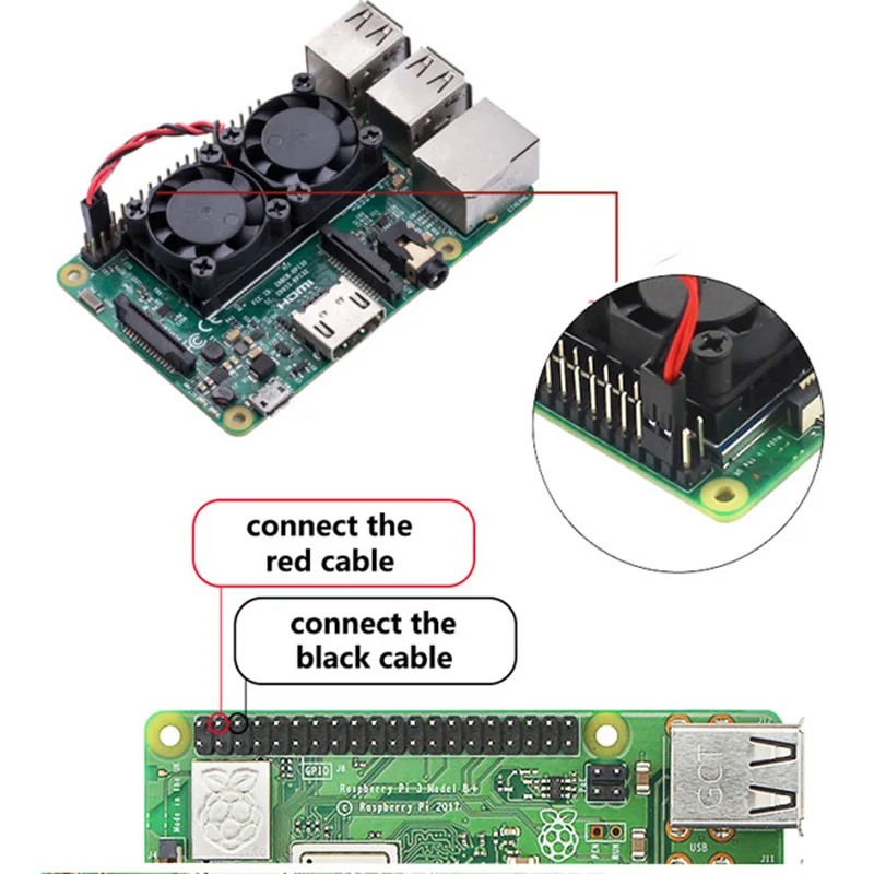 YOUNUON Raspberry Pi 3 3bPlus двойной вентилятор двойные вентиляторы охлаждения для 2 Model B