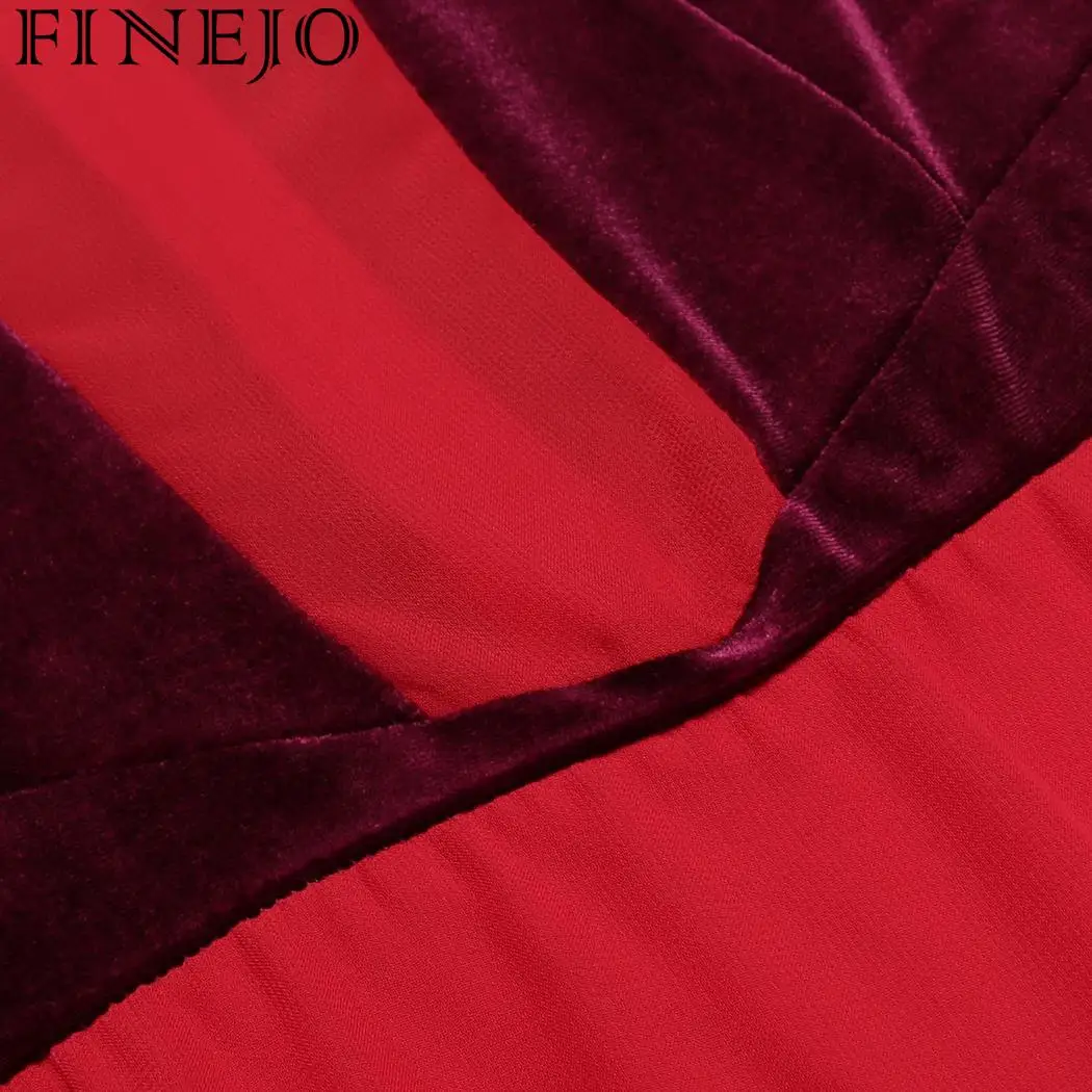 FINEJO сексуальное платье с О-образным вырезом повседневное женское длинным