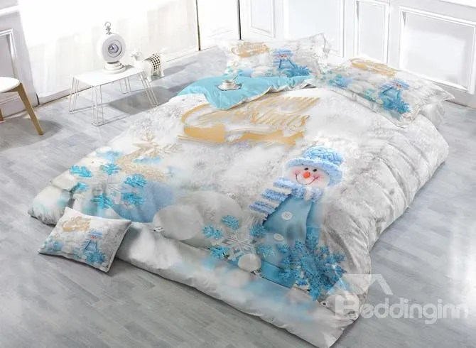 Очаровательные атласные комплекты пододеяльников из 3 предметов с принтом