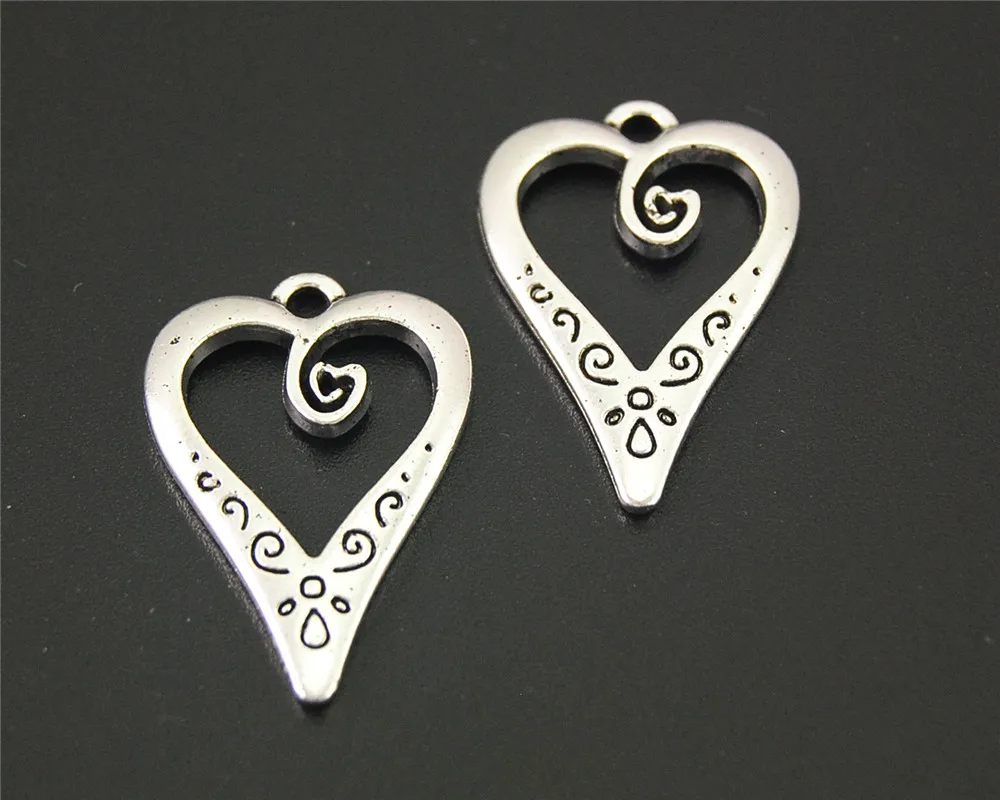 20 шт. цвет серебристый Φ ручная работа 25x12 мм A2174|heart charm pendant|charm pendantpendants for jewelry making |