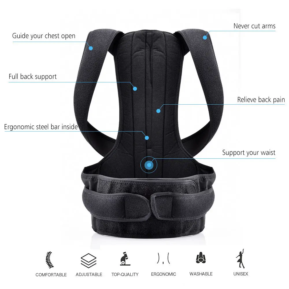 

Breathable Steel Plate Orthopedic Posture Corrector Correction Brace Shoulder Back Support Belts Corsets For Women Men Plus Size