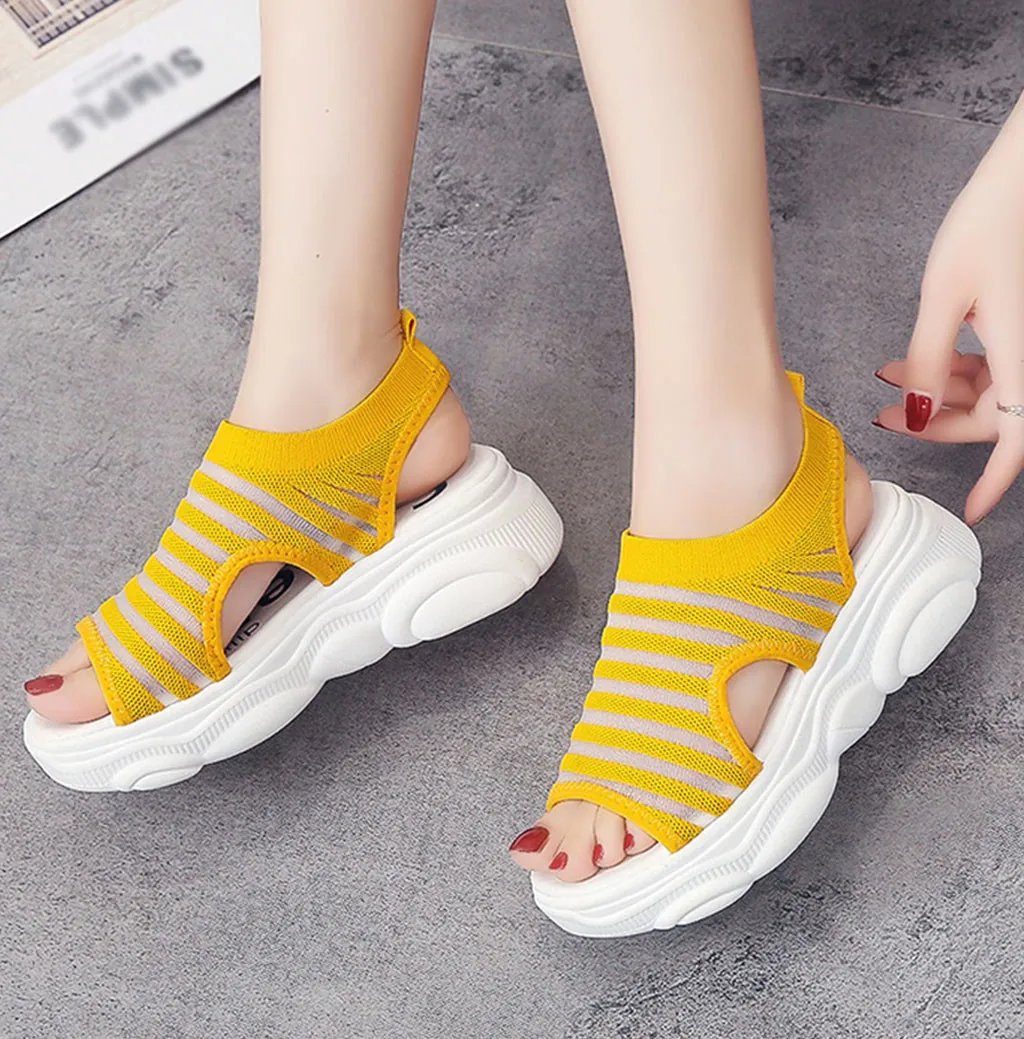 JAYCOSIN Women Sandals Summer New Female Shoes Wedge Comfortable Sandals Ladies Slip-on Sandals Breathable Sandalias 618W