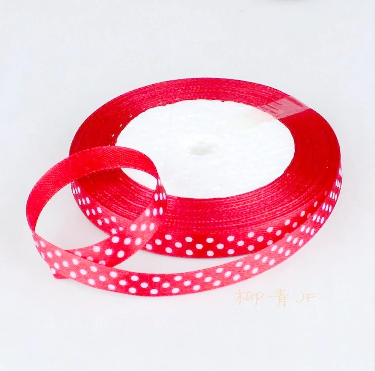Красная атласная лента в горошек 10 мм 3/8 дюйма|red satin ribbon|satin ribbonbrown ribbon |