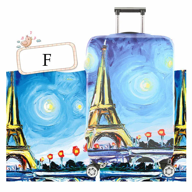 F-Luggage cover Чехол для багажа с геометрическим рисунком, масляным рисунком, 18-32 дюйма, чехол для костюма, эластичные защитные чехлы, чехол для тележки, пылезащитный чехол, аксессуары для путешествий - Цвет: F-Luggage cover