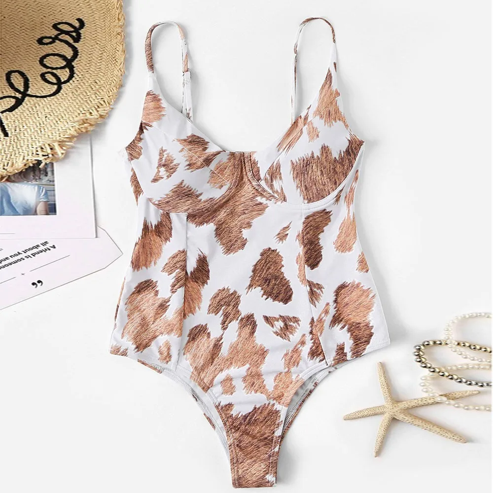 SAGACE сдельный купальник принт женский пляжный для отпуска боди слинг сексуальный