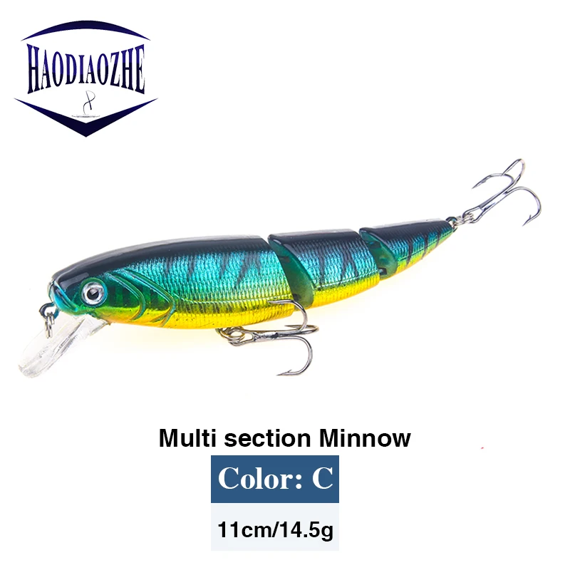 Соединенные рыболовные приманки Minnow 3 секции 11 см 14 5 г твердая приманка