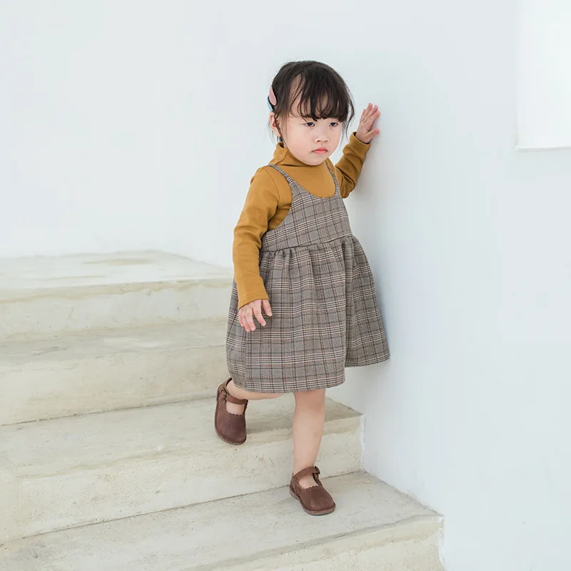 2019 Spring cute baby girls fashion plaid slip dress girl all-match casual princess children clothes | Детская одежда и обувь
