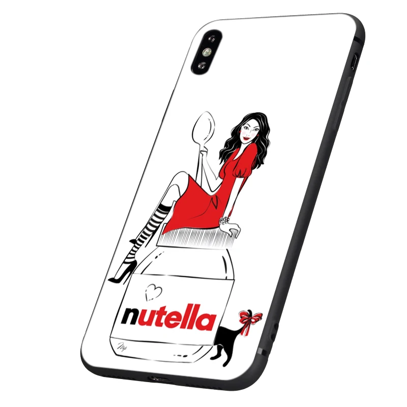 Черный чехол из ТПУ для iphone 5 5s se 6 6s 7 8 plus x 10 XR XS 11 pro MAX с шоколадной едой Tumblr