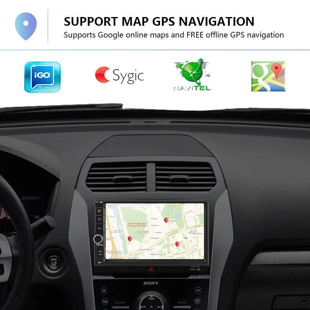 Podofo 2 Din Android 8 1 автомобильный мультимедийный плеер 7 ''сенсорный экран 2din GPS