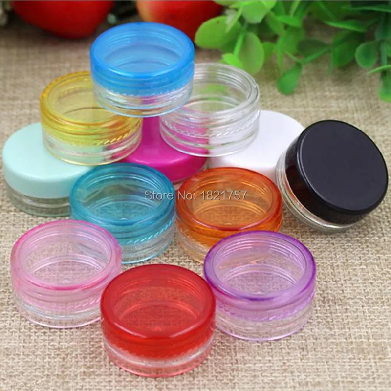 

5g 5ml Clear Plastic jar, empty cosmetic containers,Eyeshadow Cream Box ,Sample Makeup Sub-bottling nail powder case