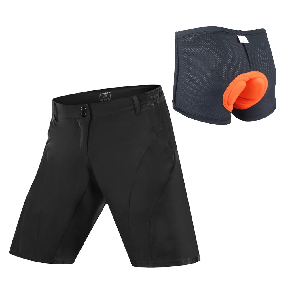 BC101 black shorts WOSAWE быстросохнущие велосипедные шорты мужские MTB Горный велошорты велосипед Горные бермуды дышащие мешковатые короткие штаны - Цвет: BC101 black shorts