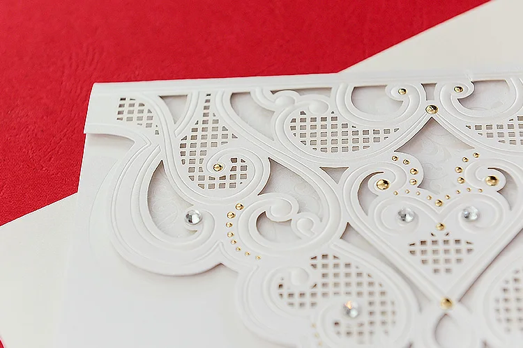 Wedding card with popular luxury jewelry decor designs latest gold and pearl foil invitation cards free shipping | Дом и сад