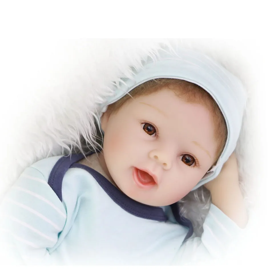 22inch Handmade Silicone vinyl Lifelike toddler Baby Bonecas white skin premium reborn real touch de silicone hot sale toy - купить по