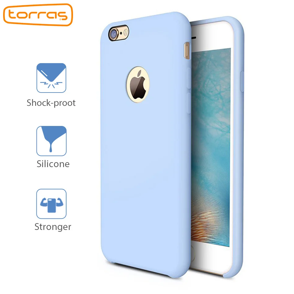 TORRAS Liquid Silicone Case for iPhone 6 6s Plus 7 Phone Shock-proof Cover Apple Microfiber Luxury Cases |