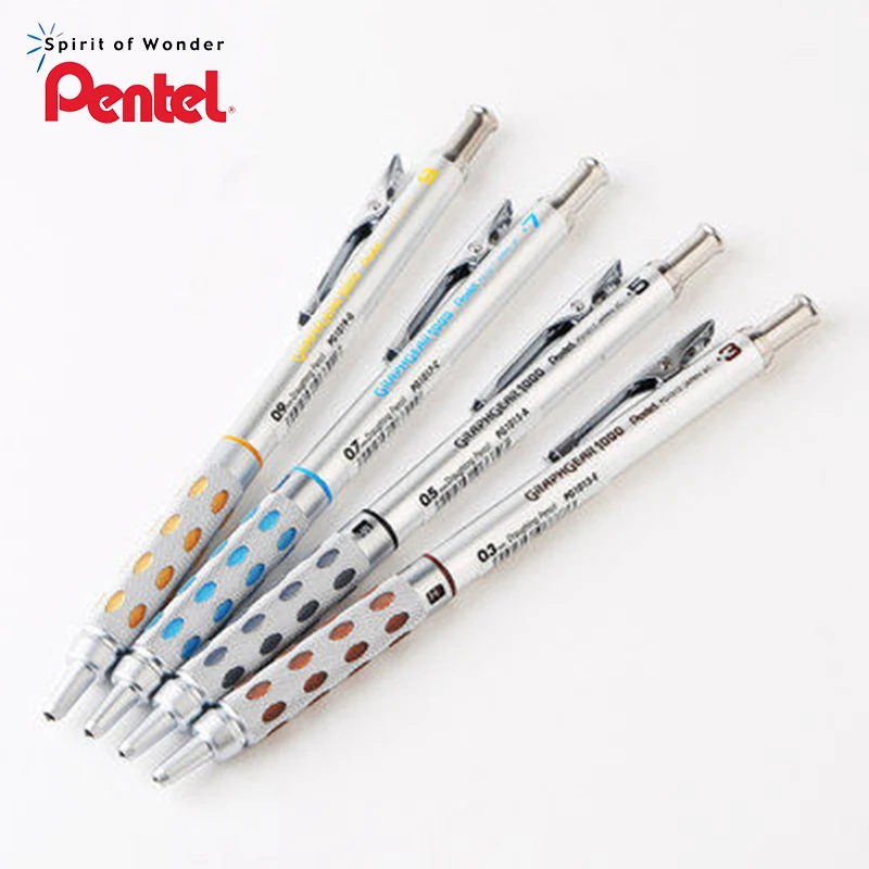 Набор механических чертежных карандашей 4 Pentel GRAPHGEAR 1000 PG1013/15/17/19 (0 3/0 5/0 7/0 9