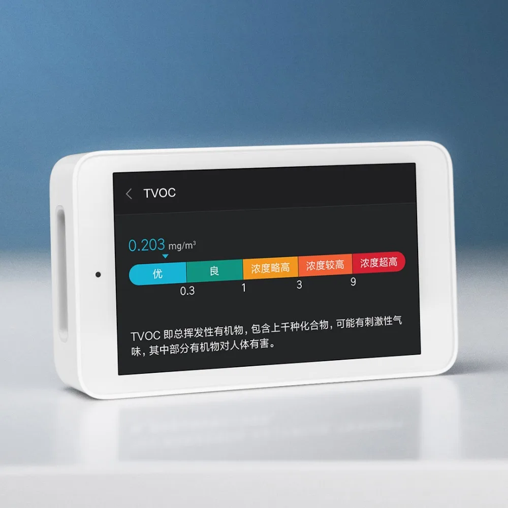 Xiaomi Mijia Air Detector Высокоточный 3 97 дюймовый сенсорный экран USB интерфейс PM2.5 CO2a TVOC