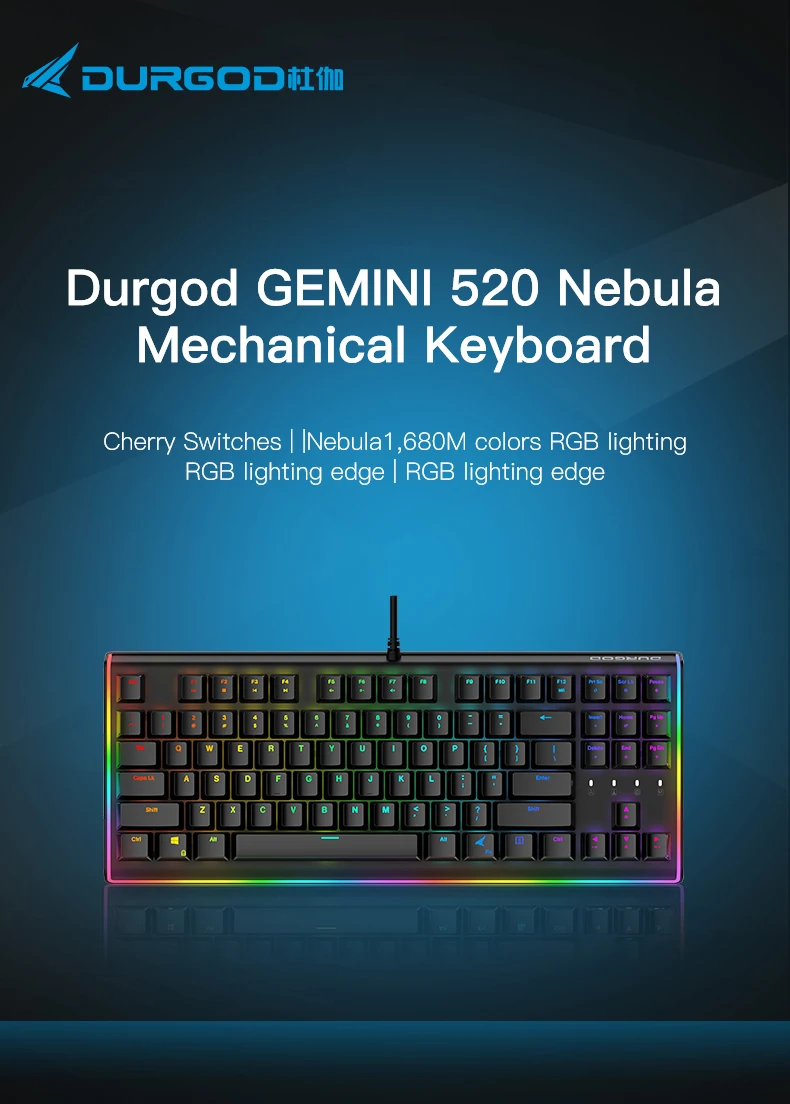 Durgod 87 gemini 520 Nebula rgb механическая клавиатура с подсветкой cherry mx pbt doubleshot коричневый синий черный бесшумный красный серебристый