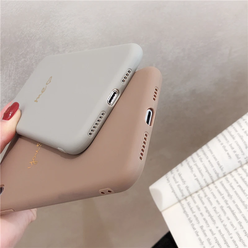 Gimfun Simple Love Heart Phone Case for Iphone Xs Max Xr Glitter Matter Floral Tpu 6s 7 8plus X Back Cover | Мобильные телефоны и
