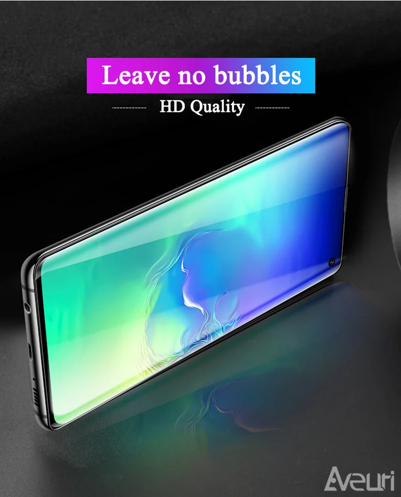 Aveuri ультрафиолетового света Стекло для samsung Galaxy S10 плюс S10+ S10E закаленное Стекло для samsung S8 S9 плюс Поддержка разблокировка отпечатком пальца