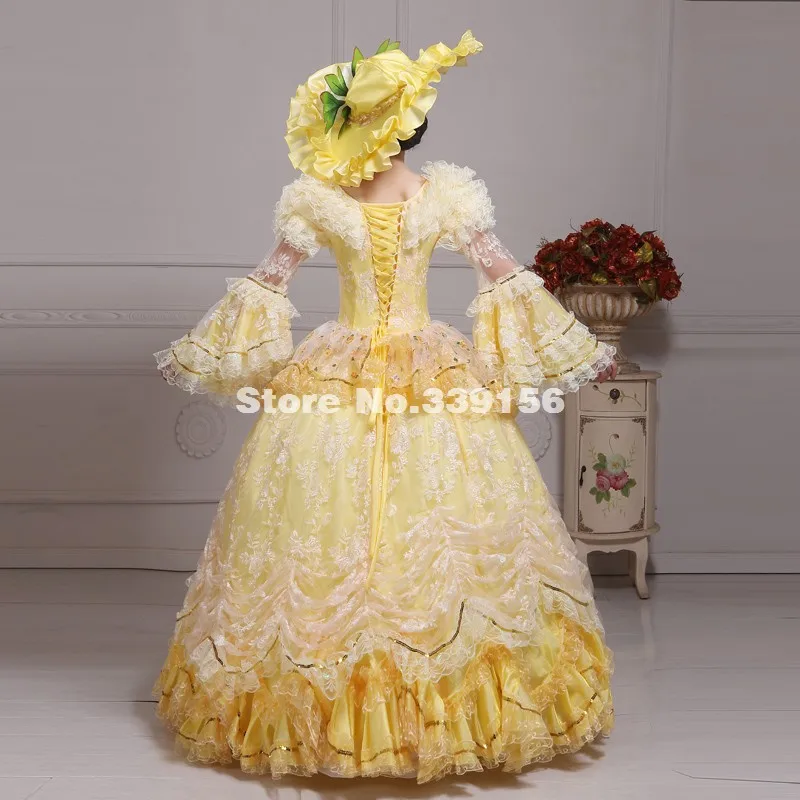 Элегантное желтое платье South Belle викторианская Мария Антуанетта Необычные