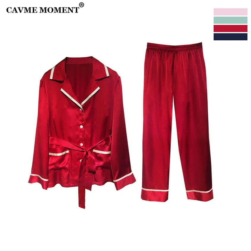 Женский пижамный комплект CAVME из 100% натурального шелка роскошный Шелковый Payama 2