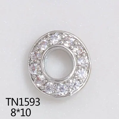 TN1593 5 шт. 3D Золото Серебро Металл циркон украшения для ногтей роскошный Циркон Кристалл серии аксессуары для ногтей большой верхний уровень Маникюр шармы - Цвет: TN1593