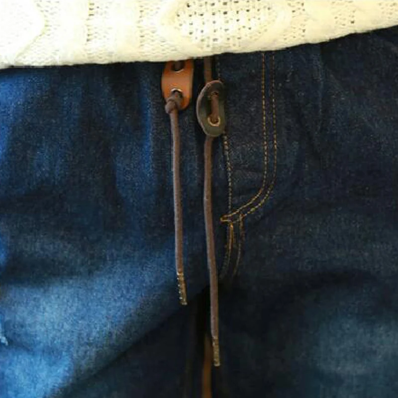 New Spring Summer Mens Denim Jeans Men Drawstring Slim Fit Joggers Pant Stretch Elastic Jean Pencil Pants Casual | Мужская одежда