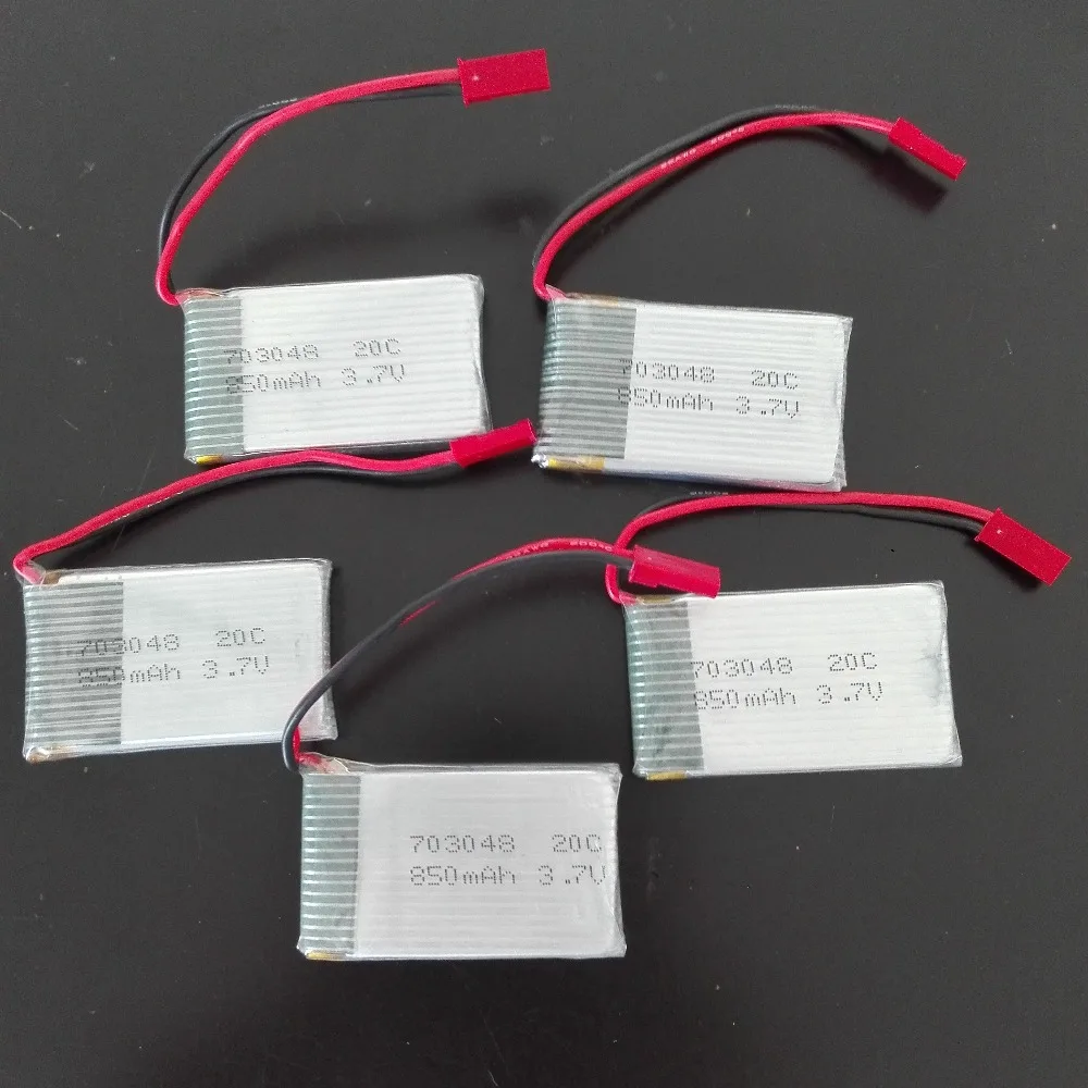 5 pcs 3 7 V 850 мА/ч 20C Lipo Батарея для Hubsan MJX X800 X300C X500 SYMA Wltoys V686G вертолет Дрон