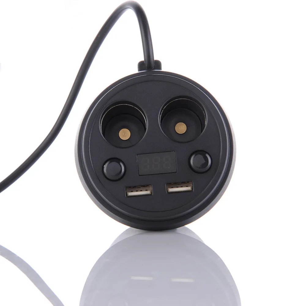 Multi-function 3.1A 2 USB new Splitter Car Cigarette Lighter Cup Display Voltage For GPS DVR Charge DC12-24V | Автомобили и
