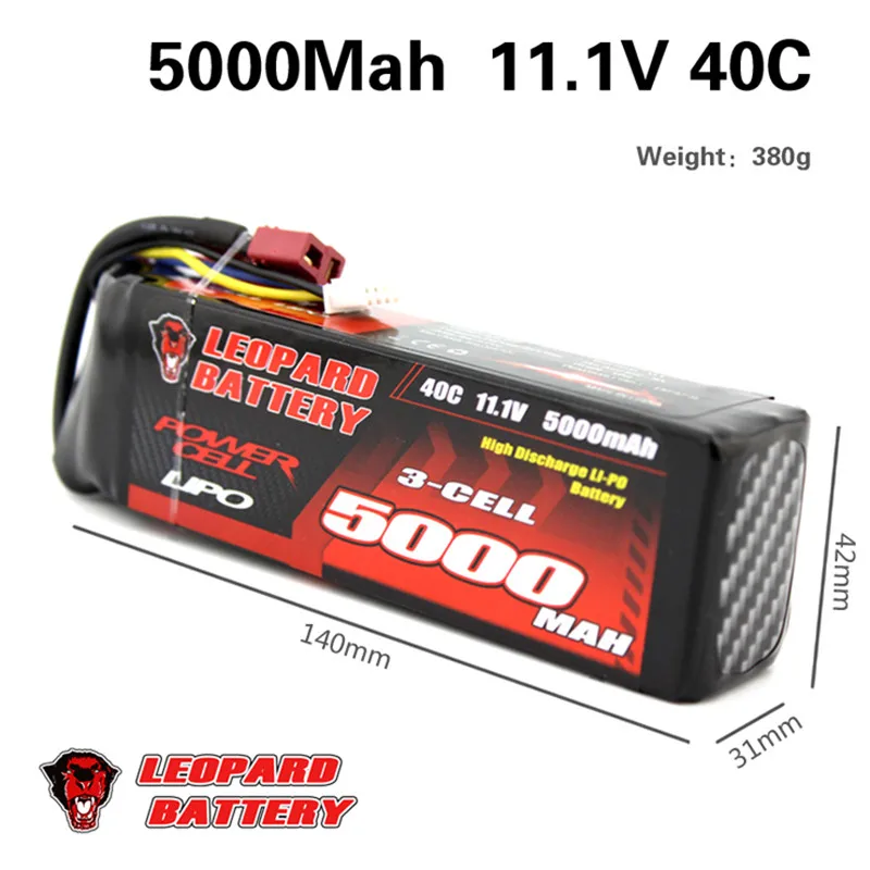 LEOPARD Power 11 1 V 5000mAh 40C 3S T вилка перезаряжаемая Lipo батарея для 1:8 1:10 RC автомобиля |