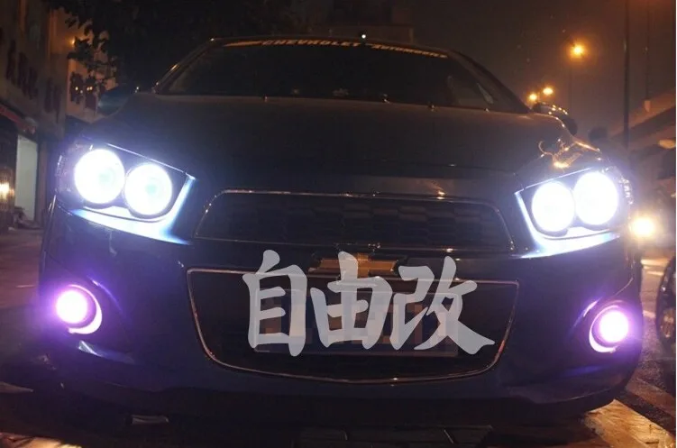 DRL COB angel eye + галогенный противотуманный светильник объектив E13 для проектора