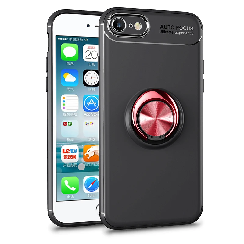 For case Apple iphone 7 8 soft silicone phone bag for iphone7 Invisible Bracket Stand Shell TPU black Pure color housing | Мобильные