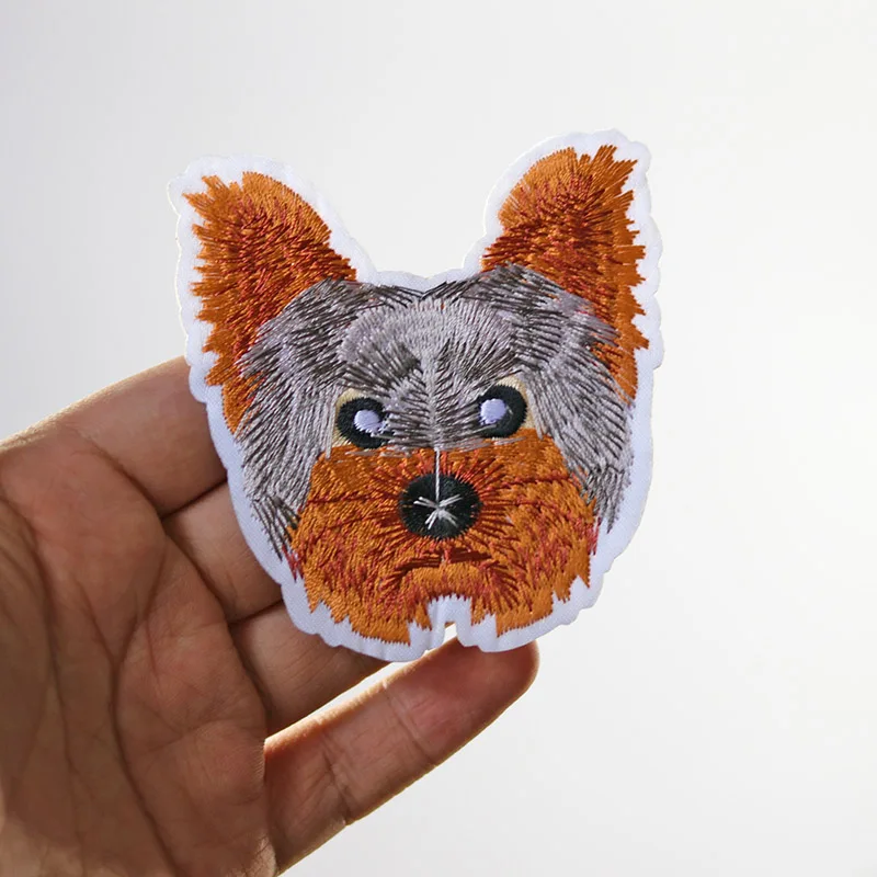 Собака мопса вышитые утюжок на заплатках для одежды DIY полосы наклейки