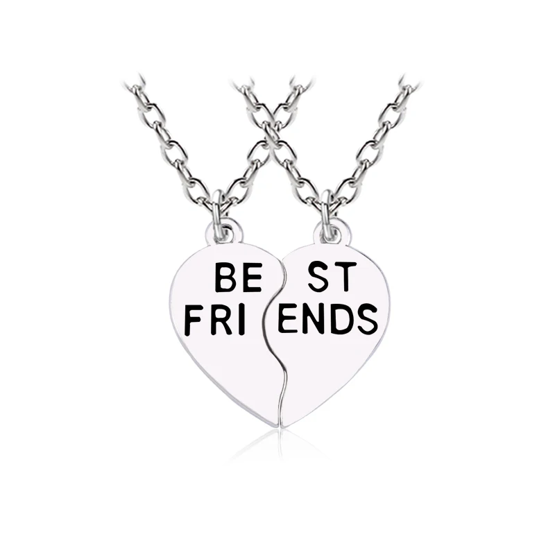2 шт./компл. ожерелья с подвесками Best Friends золотистые двухцветные в форме сердца