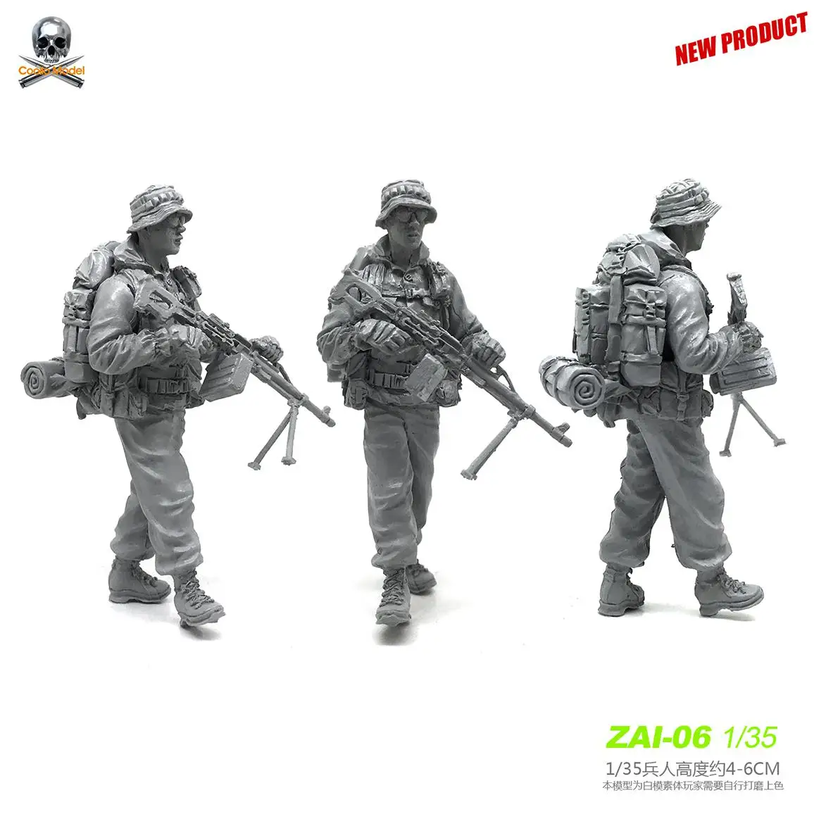 Серый 1/35 смоляные солдатские русские современные модели спецназа наборы Zai-06 - Цвет: Серый