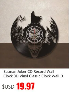 Creative Star Wars Theme Airplane Record Clock 3D Model Hollow Wall Clock Vinyl Record Material Antique Style Hanging Clock