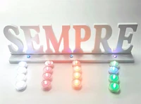 12x45cm led luminous artificial wood wooden white letter sempre of birthday party bridal gift used for home wedding decoration