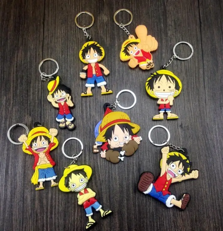 Цепочка для ключей Luffy Chopper Ace двусторонняя цепочка брелок ручной работы из ПВХ