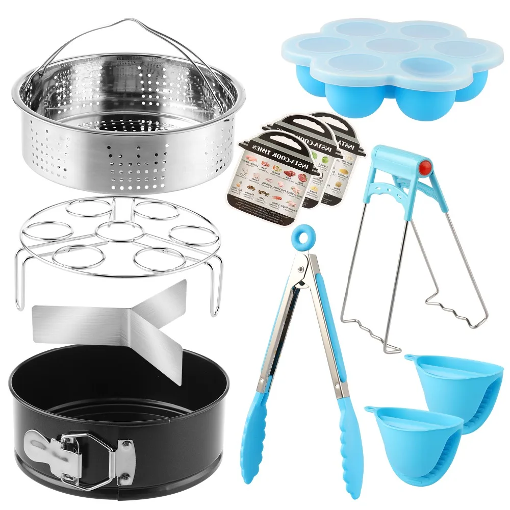 

9Pcs Pressure Cooker Accessories Set Eggs Racks Steamer Basket Home Kitchen Set Stainless Steel Steamer