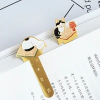 4 pcslot cute pottering cat metal bookmark for reading japan vintage hollow book mark gift stationery school office supplies
