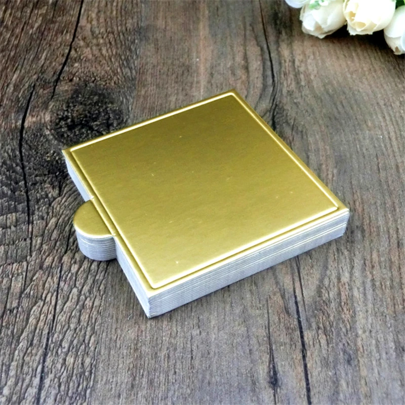 100 шт./компл. квадратные муссовые доски для тортов золотые бумажные украшения