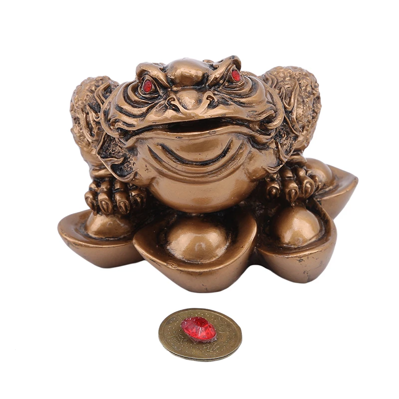 Большой повезло фигурки лягушек слиток трехногий лягушка Feng Shui мебель открытие