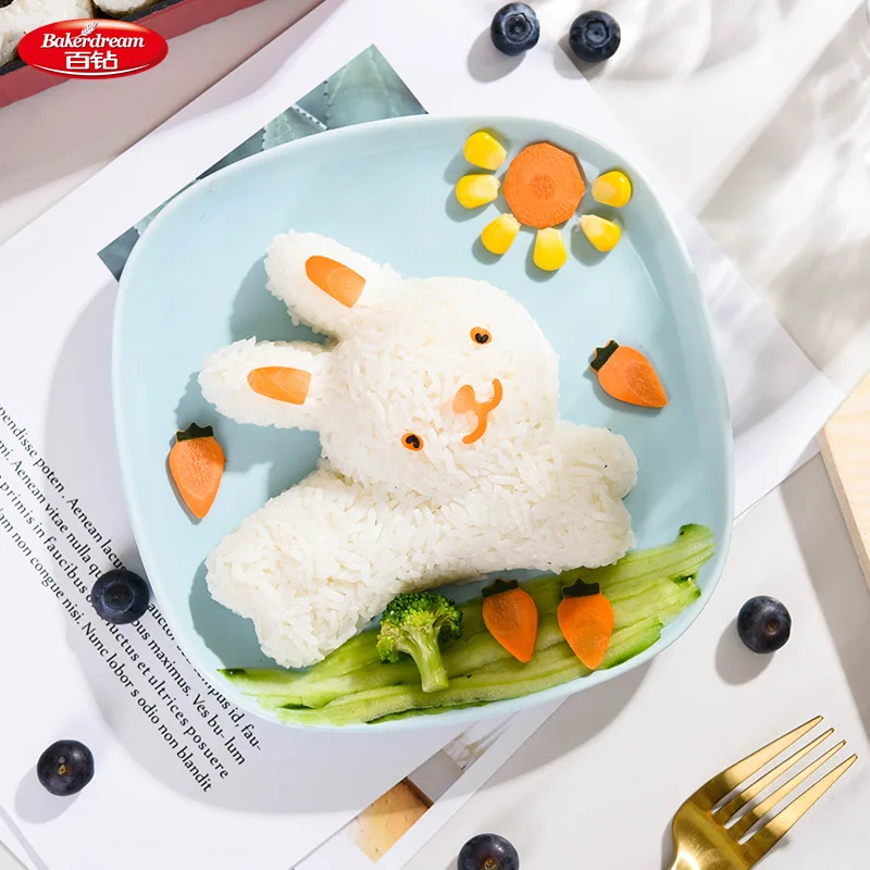 Bakerdream 4 в 1 Аксессуары Bento ребенка кролика детские Дельфин плесень Райс Плесень