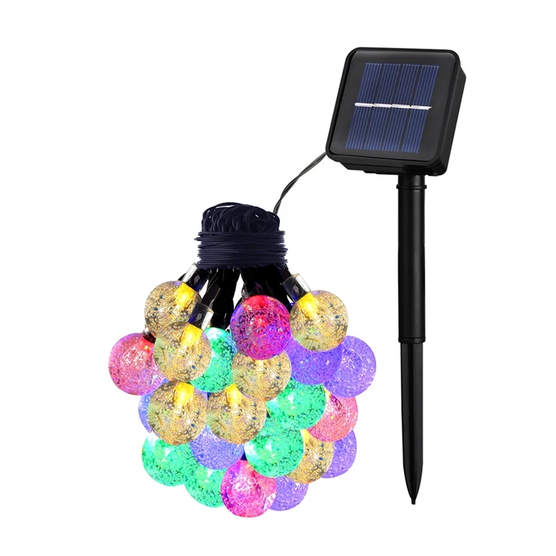 Solar Light Waterproof Outdoor Garden String Lights Fairy Lawn Lamps Crystal Ball Christmas Tree Decor | Лампы и освещение