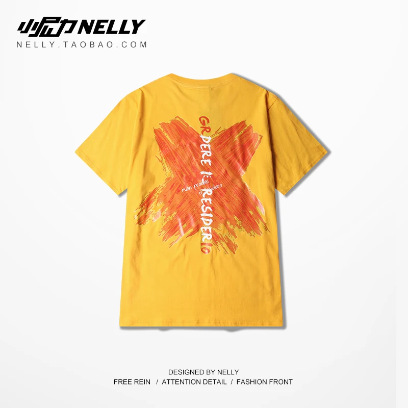 NELLY 2019 летняя футболка в стиле хип хоп с принтом граффити и короткими рукавами