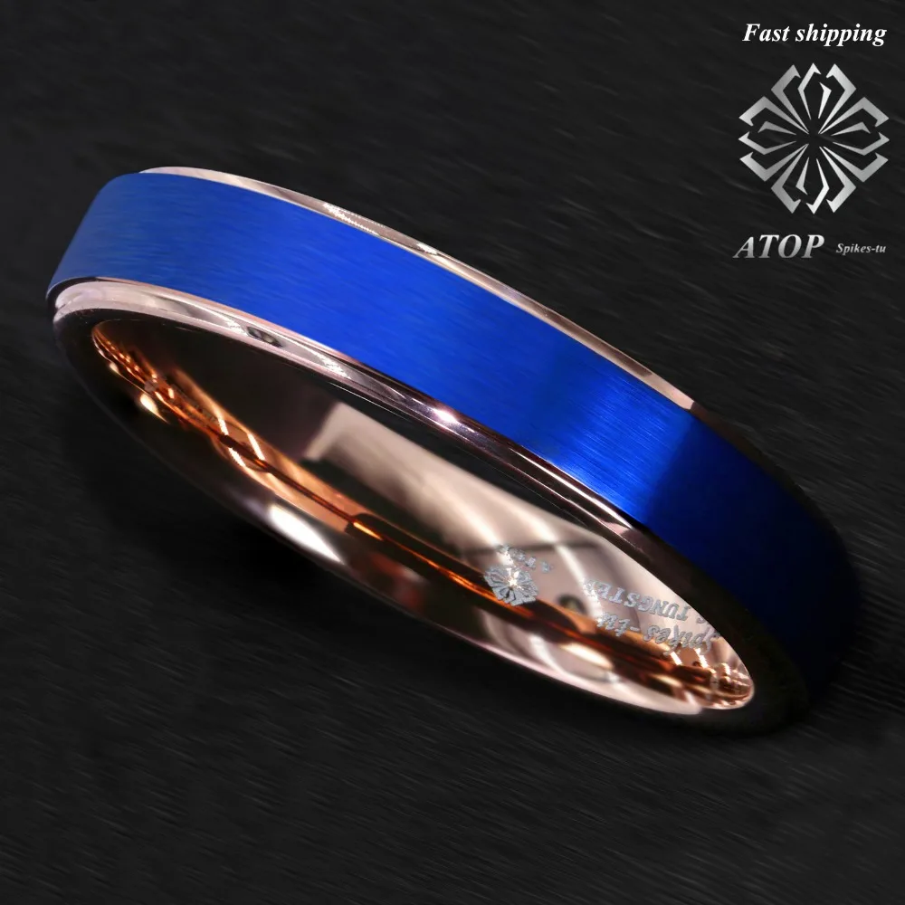 Кольцо Из Вольфрамового твердого сплава 6 мм розовое золото матовый для свадьбы